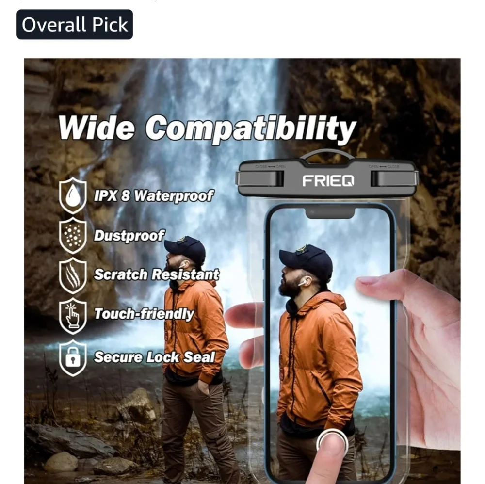 Waterproof Phone Case - Black and Pink